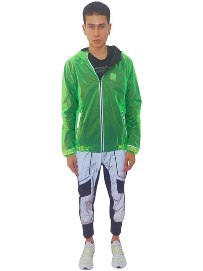 Jacket Impermeable Neón Reflex Hombre Verde