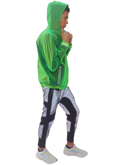 Jacket Impermeable Neón Reflex Hombre Verde