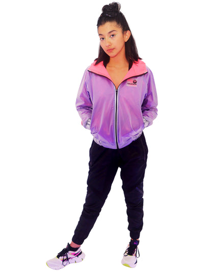 Jacket Impermeable Neón Reflex Dama Violeta