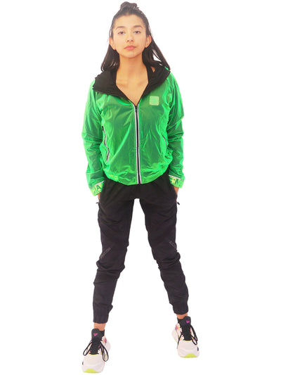 Jacket Impermeable Neón Reflex Dama Verde