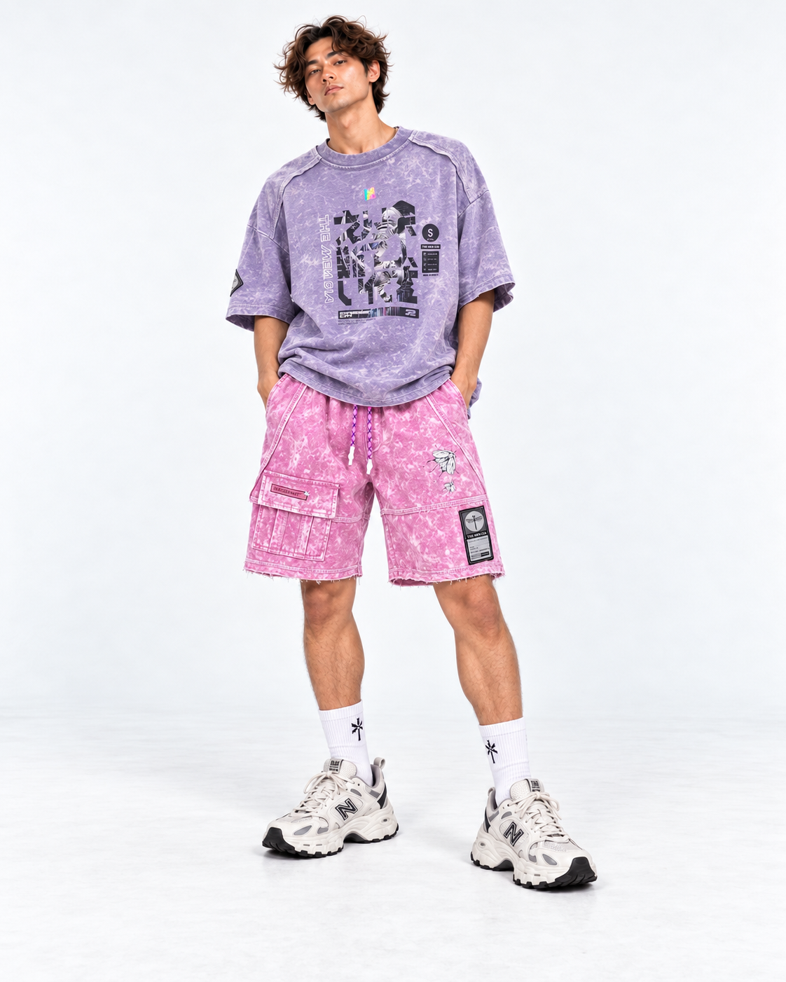 Bermuda Prosess Rosa THEMENCIA vista frontal en modelo masculino