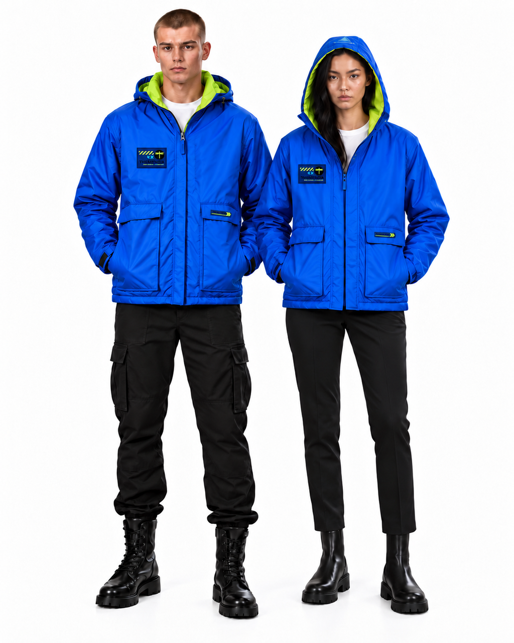 Jacket Flat Azul Electric THEMENCIA unisex - pareja